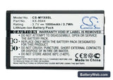 Sagem MYX-8 Replacement Battery, 3.7V, 1000mAh, Li-ion 5