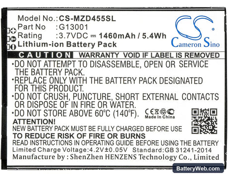 Navon MD455 Replacement Battery, 3.7V, 1460mAh, Li-ion 5