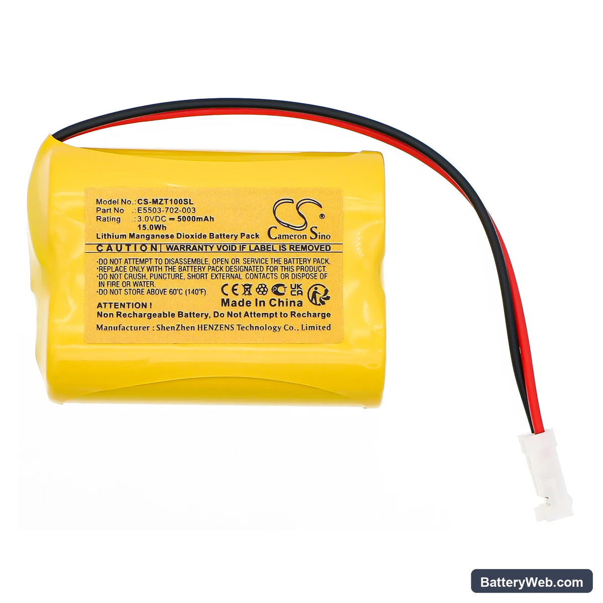 FDK CR17450-2WK27 Replacement Battery, 3V, 5000mAh, Li-MnO2 3