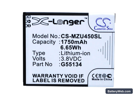 Navon Mizu M450 Replacement Battery, 3.8V, 1750mAh, Li-ion 5