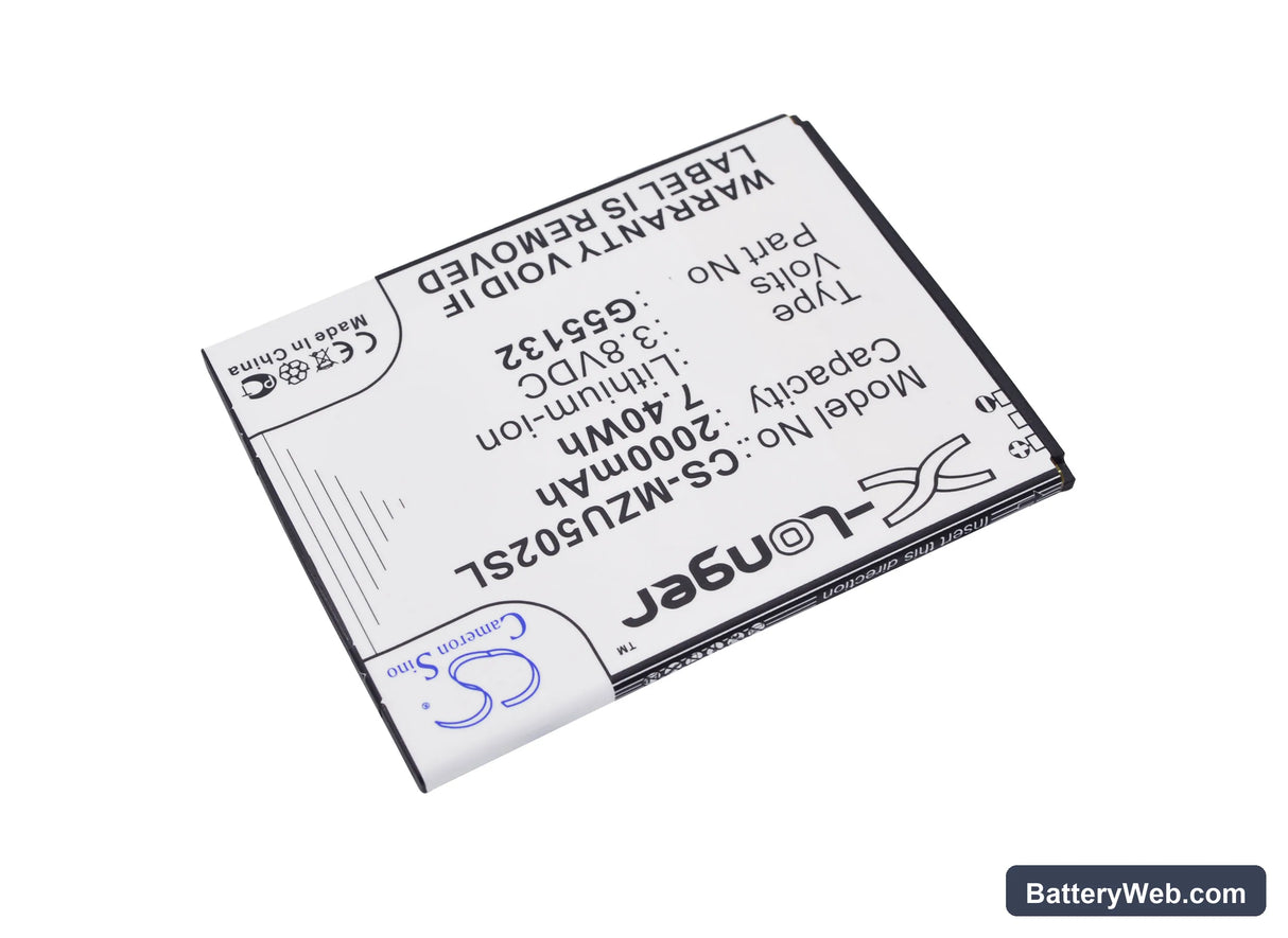 Navon Mizu M502 Replacement Battery, 3.8V, 2000mAh, Li-Polymer 2