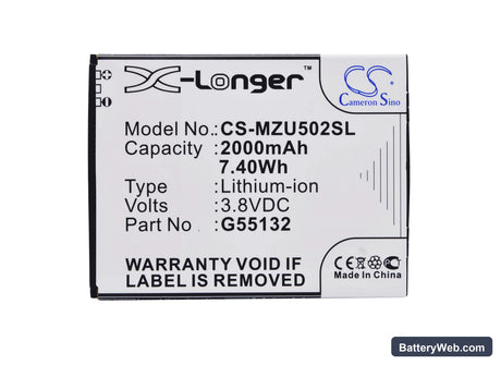 Navon Mizu M502 Replacement Battery, 3.8V, 2000mAh, Li-Polymer 5