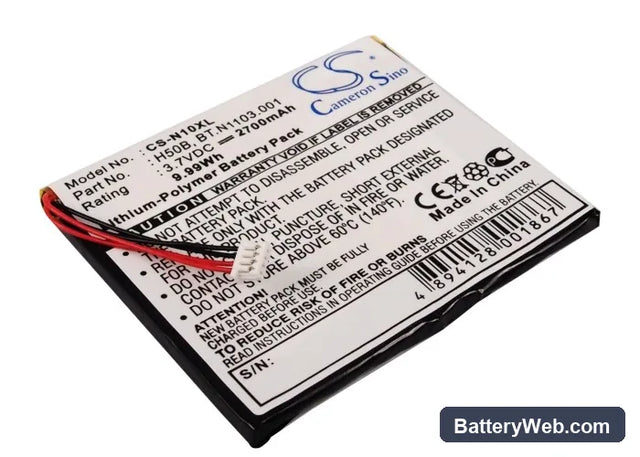 Acer N10 Replacement Battery, 3.7V, 2700mAh, Li-Polymer 1