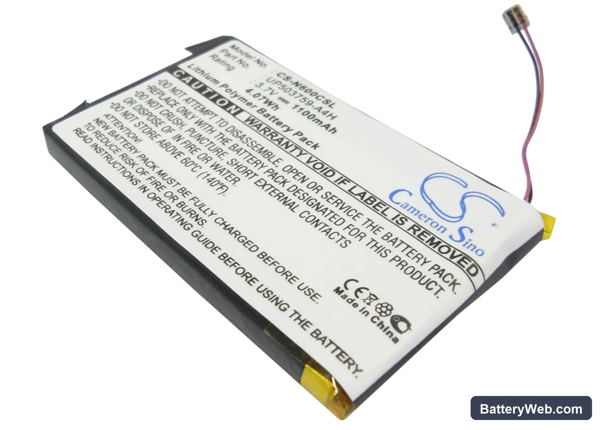 Sony Clie PEG-N600C Replacement Battery, 3.7V, 1100mAh, Li-Polymer 1