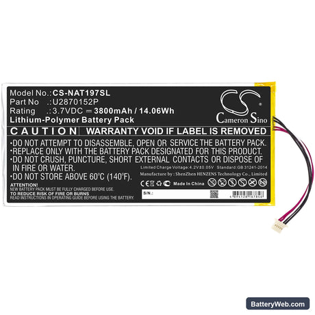 ONN ONA19TB007 Replacement Battery, 3.7V, 3800mAh, Li-Polymer 3