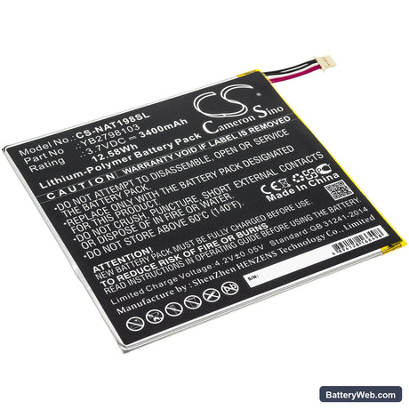 ONN ONA19TB002 Replacement Battery, 3.7V, 3400mAh, Li-Polymer 1