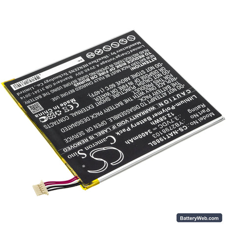 ONN ONA19TB002 Replacement Battery, 3.7V, 3400mAh, Li-Polymer 2