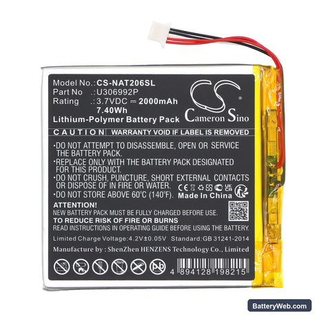 ONN Surf Tablet 7" Replacement Battery, 3.7V, 2000mAh, Li-Polymer 3