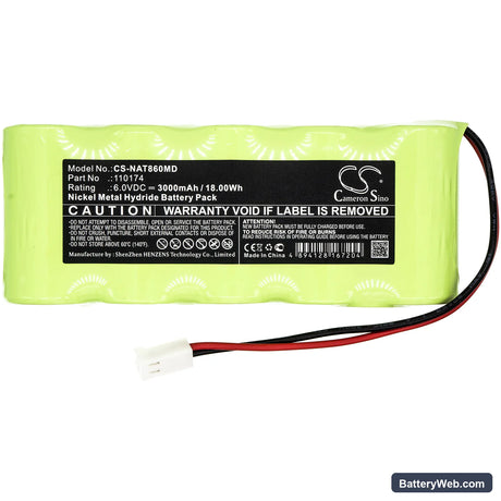 Nonin Pulsoximter 8600 Replacement Battery, 6V, 3000mAh, Ni-MH 3