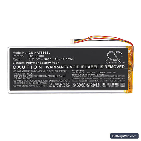 ONN NSurf Tablet 10" Gen 2 Replacement Battery, 3.8V, 5000mAh, Li-Polymer 3