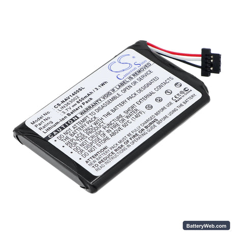 Navigon 1400 Replacement Battery, 3.7V, 850mAh, Li-ion 1