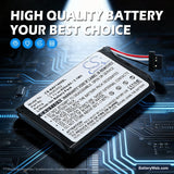 Navigon 1400 Replacement Battery, 3.7V, 850mAh, Li-ion 7