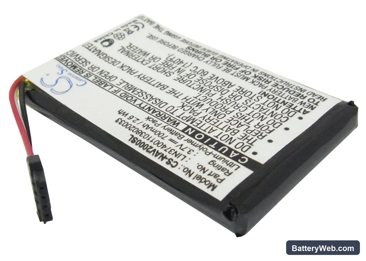 Navigon 20 Easy Replacement Battery, 3.7V, 700mAh, Li-Polymer 2
