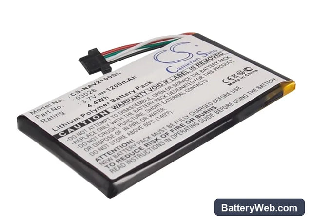 Navigon 2100 Max Replacement Battery, 3.7V, 1200mAh, Li-Polymer 1
