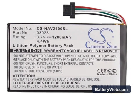 Navigon 2100 Max Replacement Battery, 3.7V, 1200mAh, Li-Polymer 6