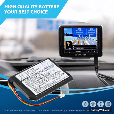 Navigon 2200 Replacement Battery, 3.7V, 800mAh, Li-ion 6