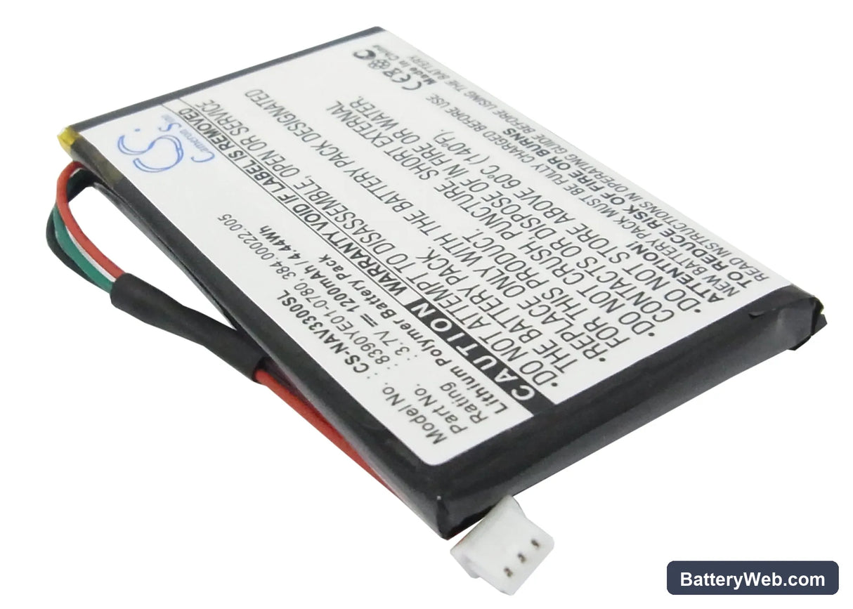 Navigon 3300 Replacement Battery, 3.7V, 1200mAh, Li-Polymer 2
