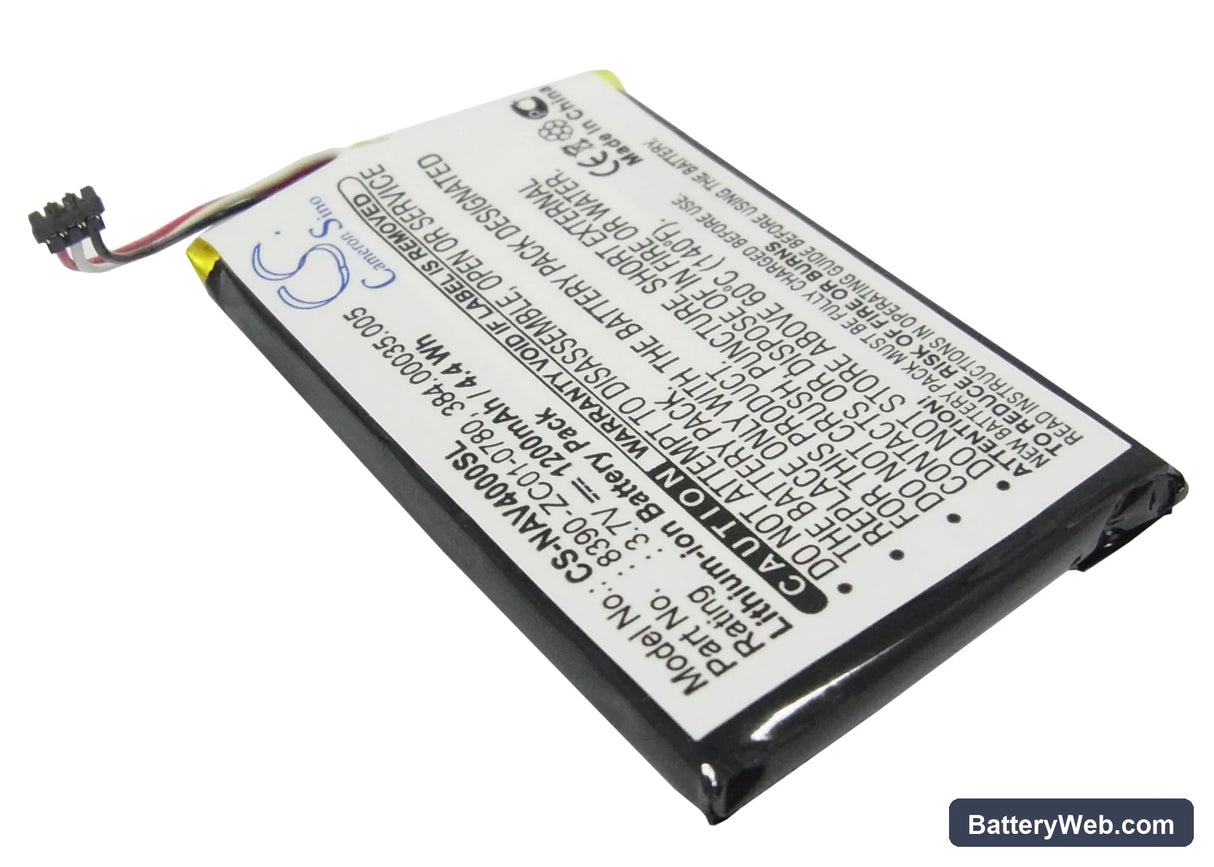 Navigon 40 Easy Replacement Battery, 3.7V, 1200mAh, Li-Polymer 2
