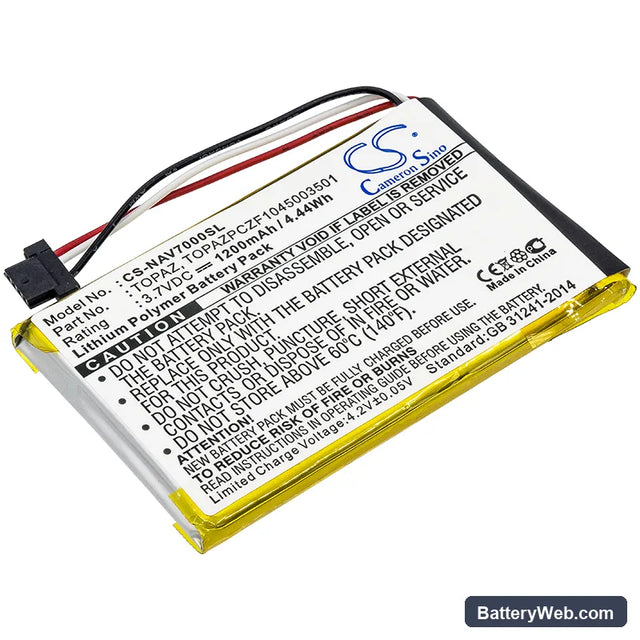 Navigon 70 Easy Replacement Battery, 3.7V, 1200mAh, Li-Polymer 1
