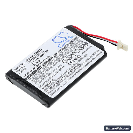 Navigon 72 Easy Replacement Battery, 3.7V, 1000mAh, Li-ion 1