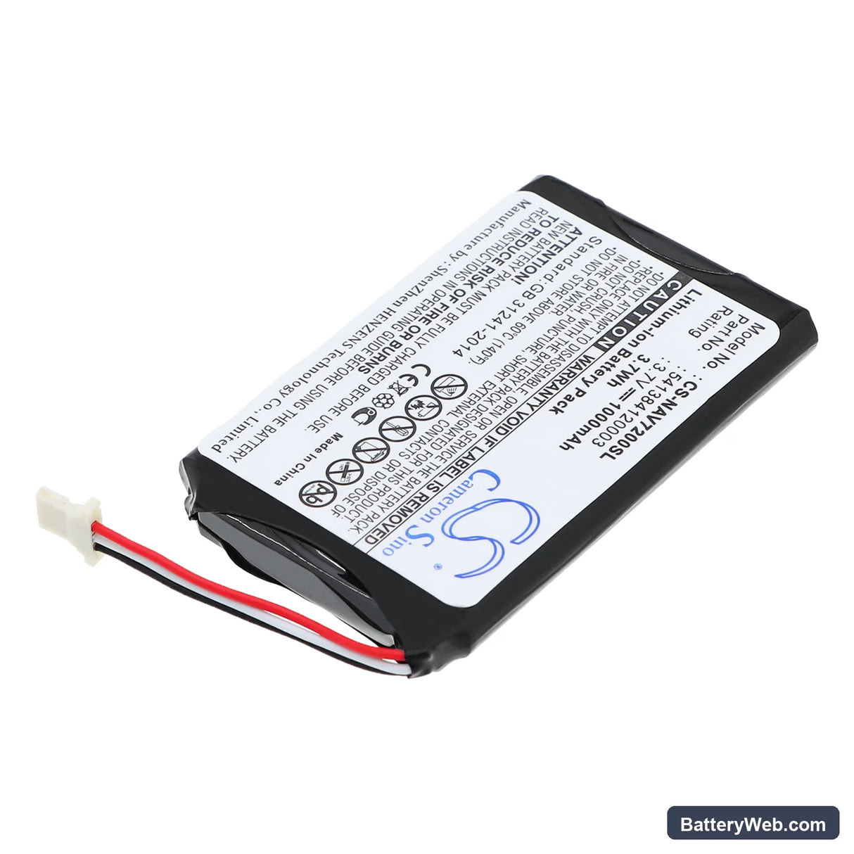 Navigon 72 Easy Replacement Battery, 3.7V, 1000mAh, Li-ion 2
