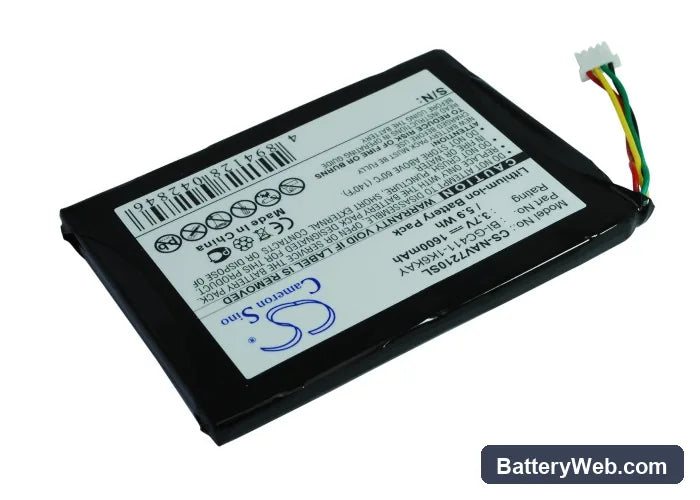 Navigon 7210 Replacement Battery, 3.7V, 1600mAh, Li-ion 1