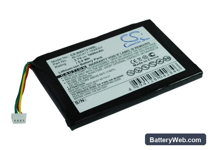 Navigon 7210 Replacement Battery, 3.7V, 1600mAh, Li-ion 2