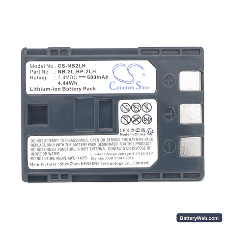 Canon BP-2LH Replacement Battery, 7.4V, 600mAh, Li-ion 5