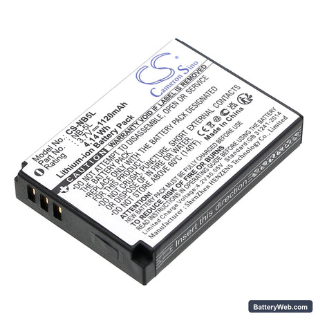 Canon IXY 830 IS Replacement Battery, 3.7V, 1120mAh, Li-ion 1