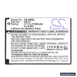 Canon IXY 830 IS Replacement Battery, 3.7V, 1120mAh, Li-ion 3