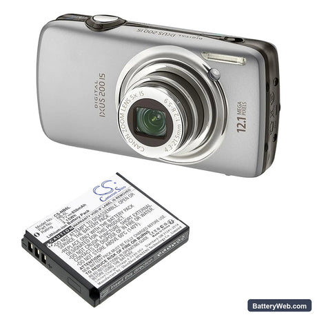 Canon Digital IXUS 200 IS Replacement Battery, 3.7V, 850mAh, Li-ion 4