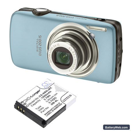 Canon Digital IXUS 200 IS Replacement Battery, 3.7V, 1000mAh, Li-ion 4