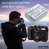 Canon PowerShot G10 Replacement Battery, 7.4V, 1050mAh, Li-ion 6