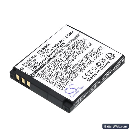 Canon PowerShot A3000 Replacement Battery, 3.7V, 740mAh, Li-ion 1