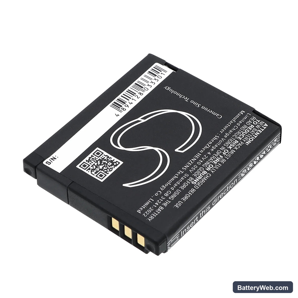 Canon PowerShot A3000 Replacement Battery, 3.7V, 740mAh, Li-ion 3