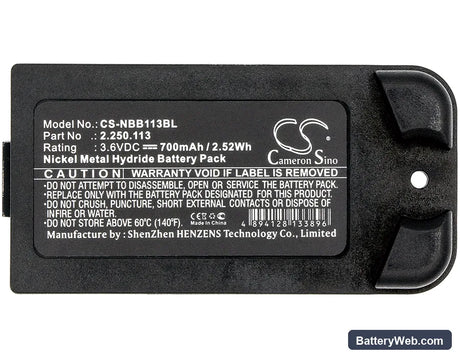 NBB Planar-C Replacement Battery, 3.6V, 700mAh, Ni-MH 5