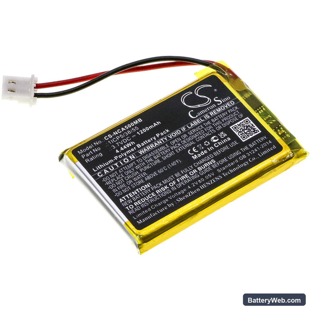 NUK ECO Control Audio 500 Replacement Battery, 3.7V, 1200mAh, Li-Polymer 1