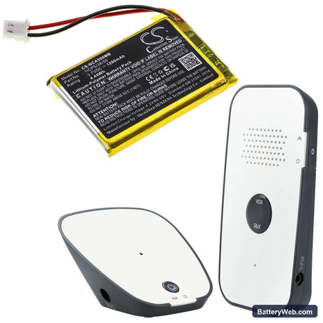 NUK ECO Control Audio 500 Replacement Battery, 3.7V, 1200mAh, Li-Polymer 6