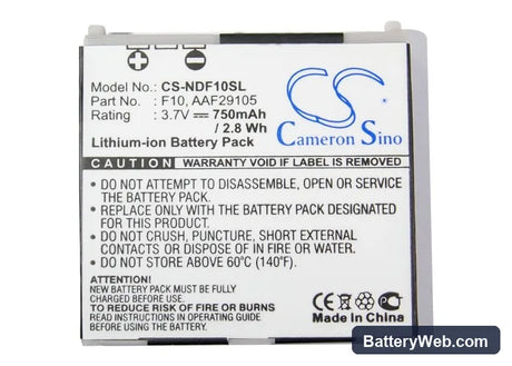 NTT DoCoMo F904i Replacement Battery, 3.7V, 750mAh, Li-ion 5