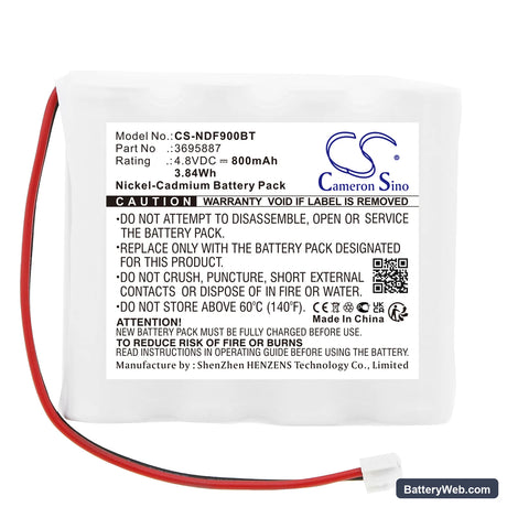 Indexa Repeater 9000FR 35516 Replacement Battery, 4.8V, 800mAh, Ni-CD 3