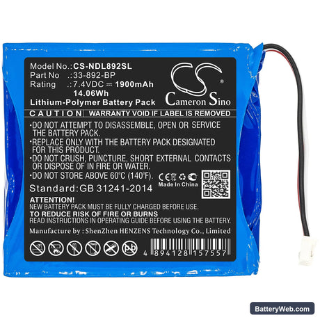 Ideal 33-892 Replacement Battery, 7.4V, 1900mAh, Li-Polymer 3