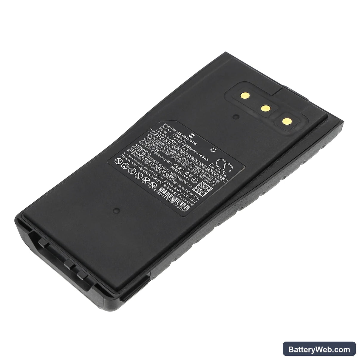 Entel HT640 Replacement Battery, 7.4V, 2000mAh, Li-ion 1