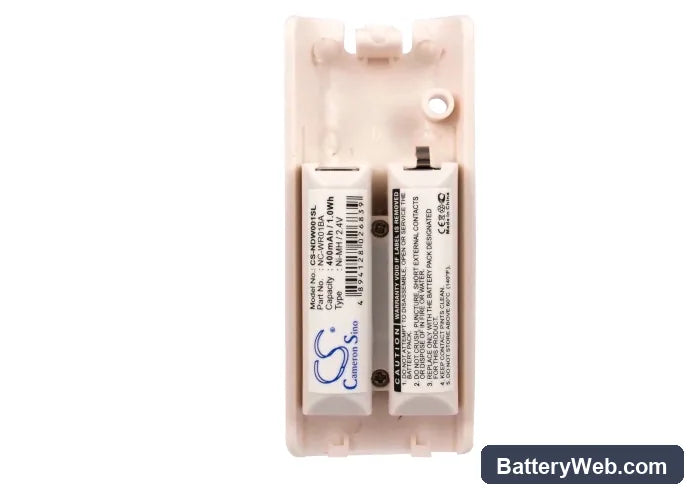 Nintendo Wii Replacement Battery, 2.4V, 400mAh, Ni-MH 5