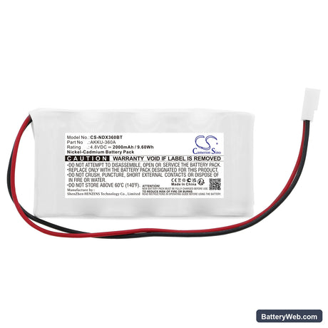 Indexa OS360A Replacement Battery, 4.8V, 2000mAh, Ni-CD 3