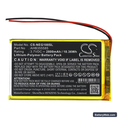 SNK Neo Geo X Gold Handheld Console Replacement Battery, 3.7V, 2800mAh, Li-Polymer 3