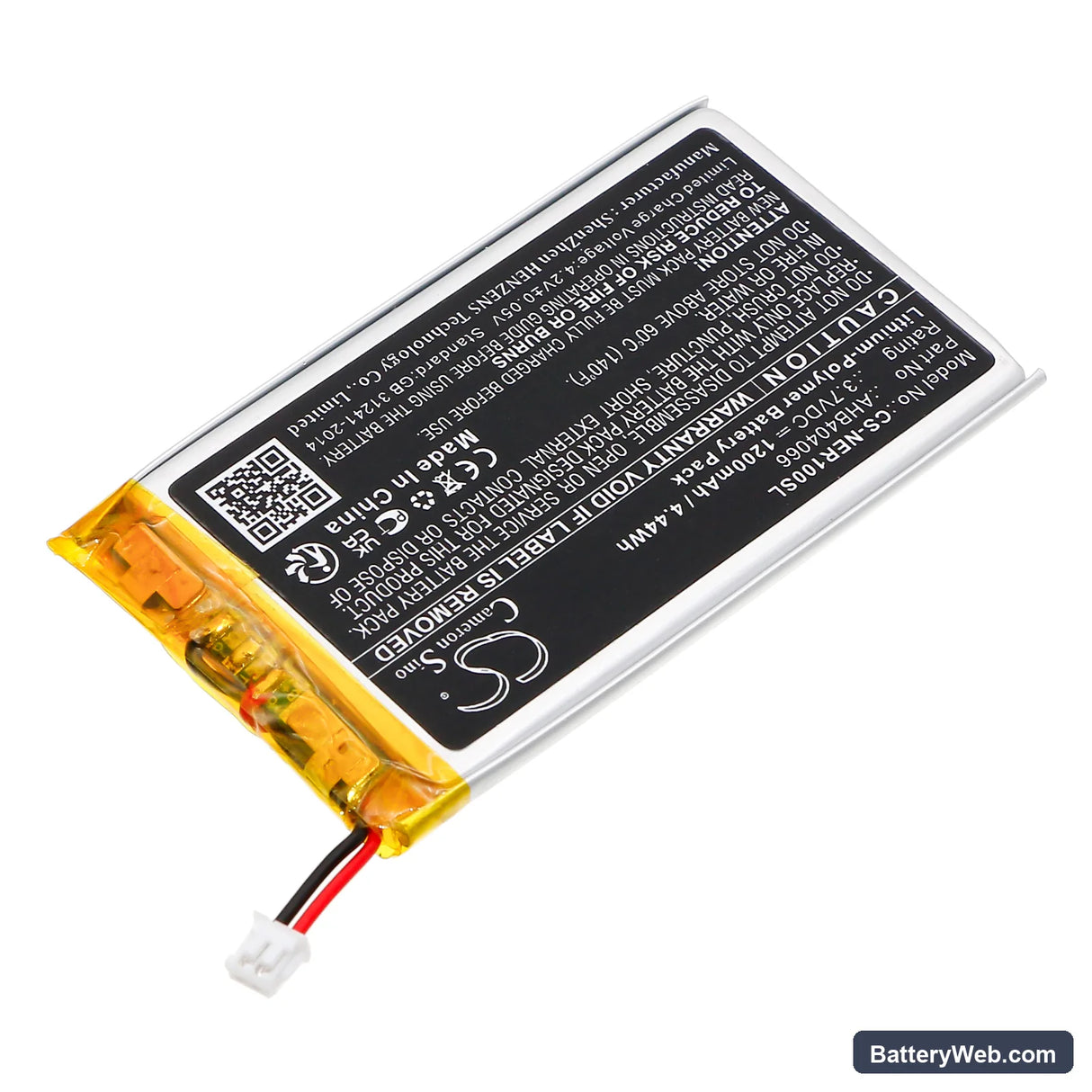 Neeo Control 4 Replacement Battery, 3.7V, 1200mAh, Li-Polymer 2