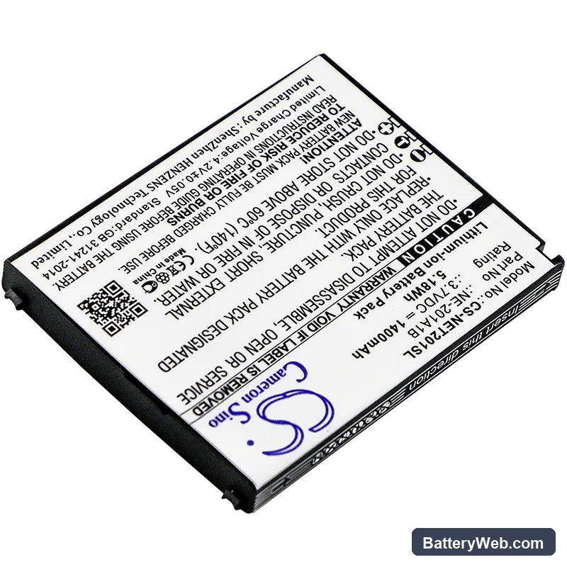 NEC Terrain Replacement Battery, 3.7V, 1400mAh, Li-ion 2