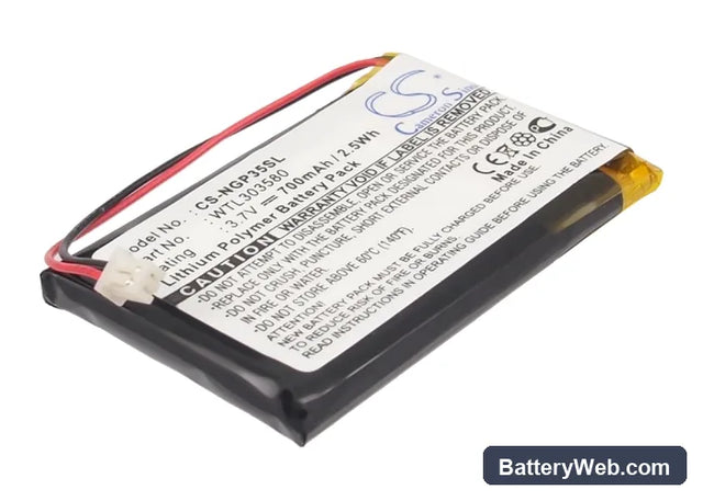 NavGear GT-35 3D Replacement Battery, 3.7V, 700mAh, Li-Polymer 1