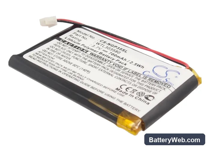 NavGear GT-35 3D Replacement Battery, 3.7V, 700mAh, Li-Polymer 2