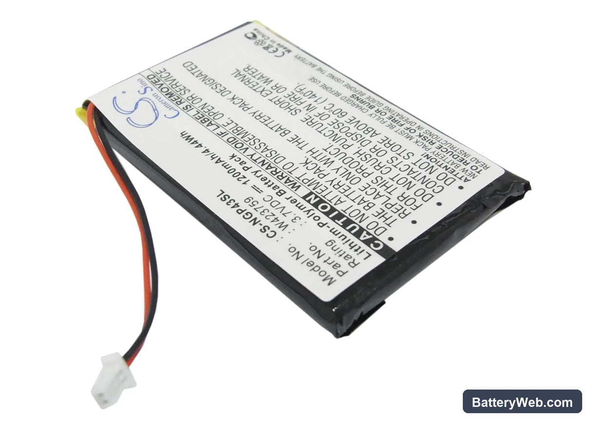 NavGear StreetMate GP-43 Replacement Battery, 3.7V, 1200mAh, Li-Polymer 2